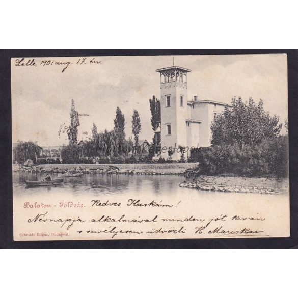 Balatonfüred régi képeslapon. Üdvözlet Balatonföldvárról fotó képeslap. Kiadja Nagy I. 1923.
