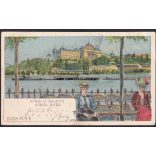 Budapest régi képeslapon. Duna part és a királyi vár. Feladva 1899
