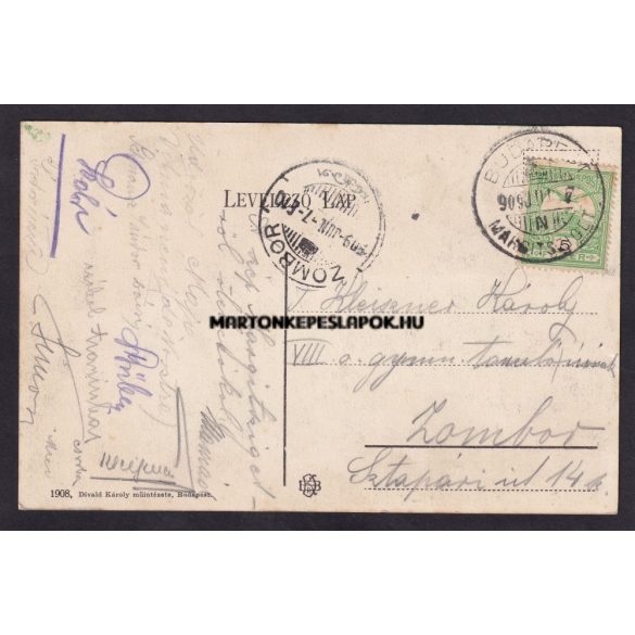 Budapest régi képeslapon. Margitsziget- Felső vendéglő. Kiadó Divald Károly műintézete