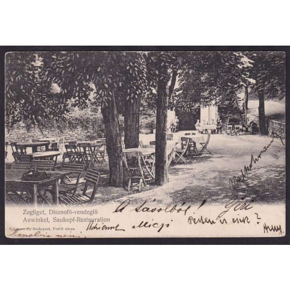Zugliget, Budapest Disznófő vendéglő régi képeslapon