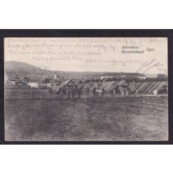   Eger régi képeslapon. Eger sátortábor, Barackenlager. Feladva 1915