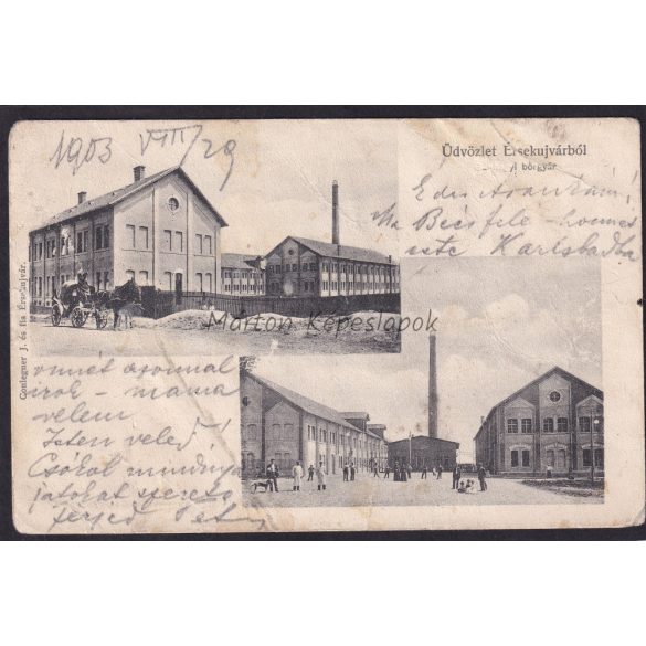 Érsekújvár régi képeslapon, bőrgyár 1903