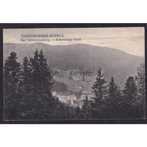 Feketehegy fürdő, Cernohorske Kupele, Bad Schwarzenberg felvidéki képeslapon