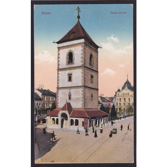 Kassa Orbán torony, régi felvidéki képeslapon