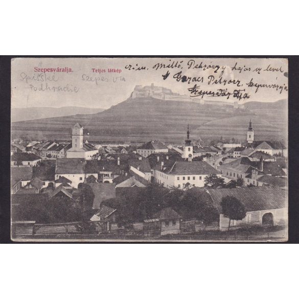 Szepesváralja, Spisské Podhradie teljes látkép régi felvidéki képeslapon