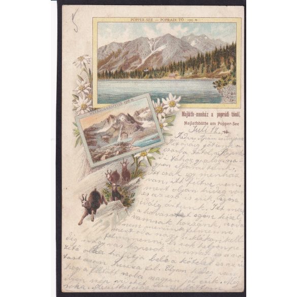 Tátra- Majláth menház a poprádi tónál régi felvidéki képeslapon