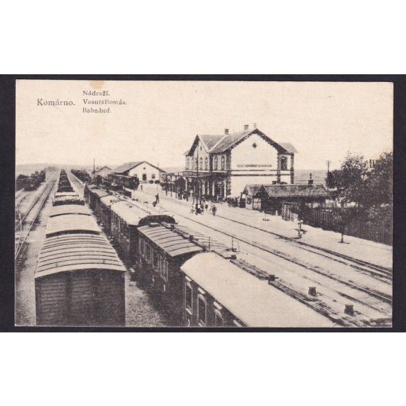 Komárom, Komárno vasútállomás régi felvidéki képeslapon