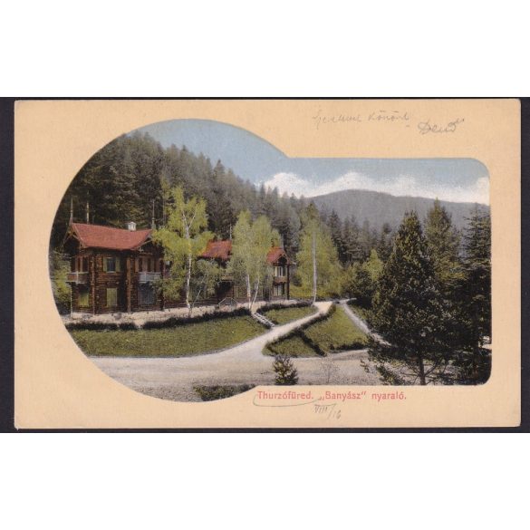 Thurzófüred "Bányász" nyaraló régi felvidéki képeslapon