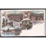 Thurzófüred -Kupele Turzo régi litho képeslapon