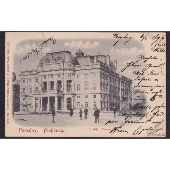 Pozsony, Pressburg színház régi felvidéki képeslapon