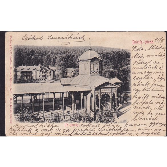 Bártfafürdő, Bardejovské Kúpele, Fő forrás, felvidéki képeslapon