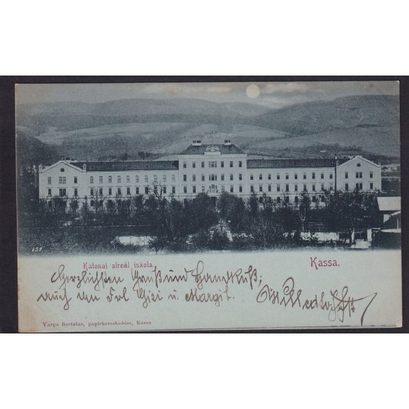 Kassa, Kosice. Katonai alreál iskola régi képeslapon