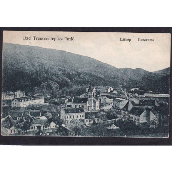 Trencsénteplicz-fürdő, Trencianske Teplice látképe régi képeslapon 1911