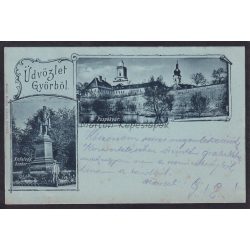 Győr Kisfaludy szobor és a püspöki vár