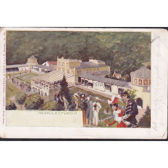 Herkulesfürdő régi képeslapon, 1902