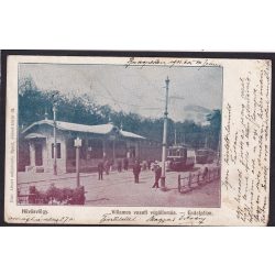  Hűvösvölgy villamos vasút végállomás, feladva 1902-ben. Kiadja  Bíró Albert műintézet Budapest