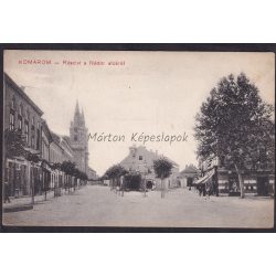 Komárom régi képeslapon, részlet a Nádor utcáról 1911