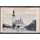 Kőszeg belváros régi képeslapon. Nussbaum N. Ferencz 1915-törés lapon