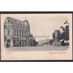   Losoncz, Lucenec régi felvidéki képeslapon, Kubinyi tér. Redlinger Ignácz kiadása