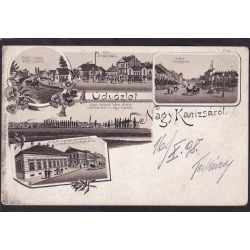 Nagykanizsa, fő utca, Petőfi utca, laktanya, litho 1898