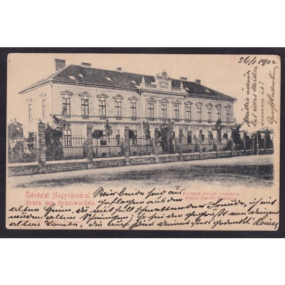 Üdvözlet Nagyváradról. Ferencz József laktanya 1902