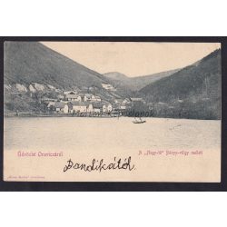 Oravica régi képeslapon. Nagy tó a Bánya völgy mellett