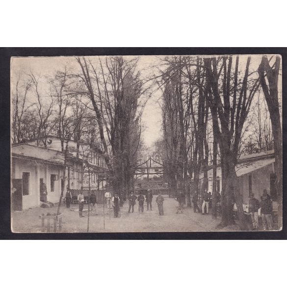 Örkény-tábor régi képeslapon. Kantin a nyári étkezővel. Feladva az 1910-es években.