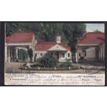 Pöstyén régi képeslapon, fürdőépületek. A.Bernas kiadása 1902.