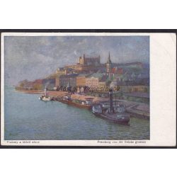   Pozsony régi felvidéki képeslapon. Pozsony a hídról nézve