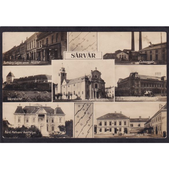 Sárvár, várrészlet, kastély, cukorgyár, templom, Kossuth Lajos tér