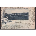 Szalonak régi szecessziós képeslapon, feladva 1898-ban