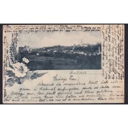 Szalonak régi szecessziós képeslapon, feladva 1898-ban