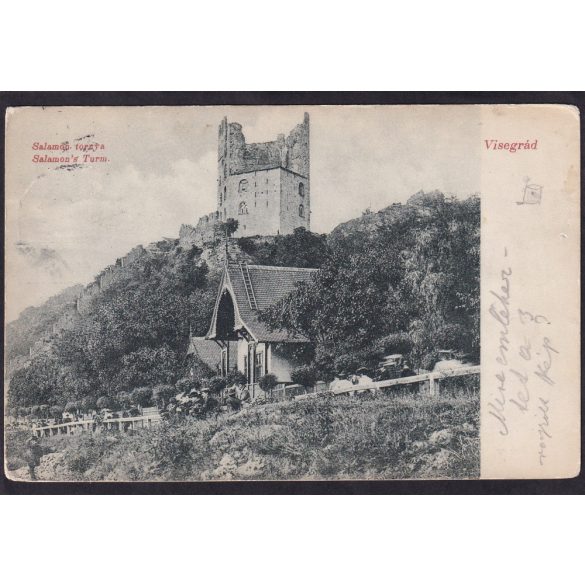 Visegrád régi képeslapon, Salamon torony. Divald Károly kiadása 1905